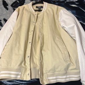 Forever 21 Tan Letterman Jacket, Size , worn once